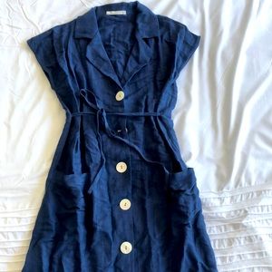 Mango Linen Midi Dress